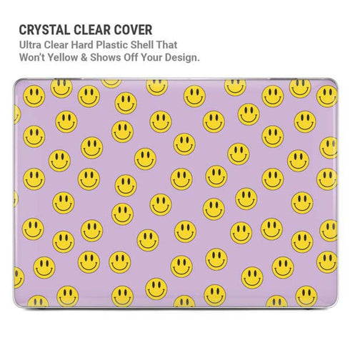 Purple Happy Face Pattern MacBook Air 15in (2023-2025) Case plus Skin